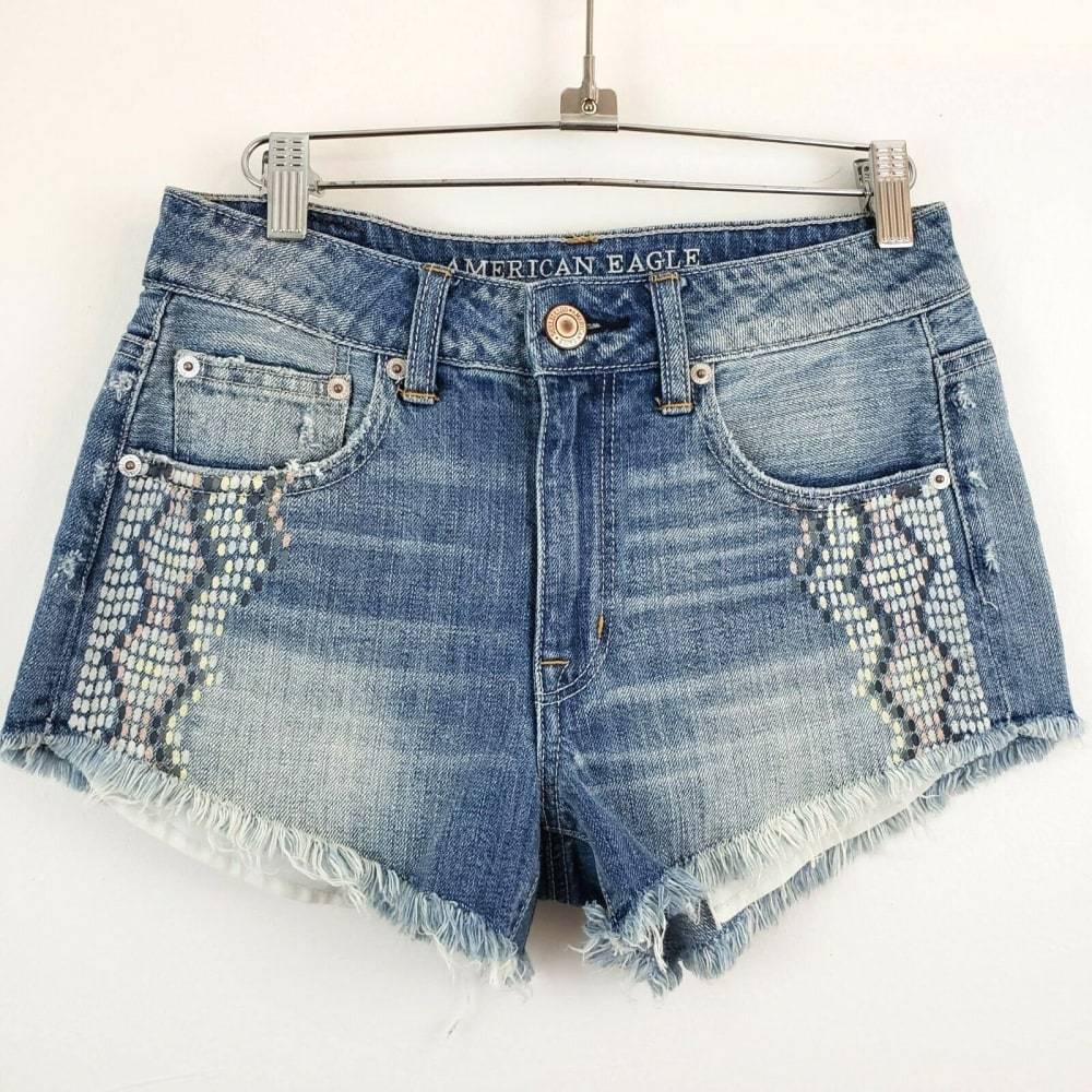 American Eagle Snakeskin Hi Rise Festival Shorts